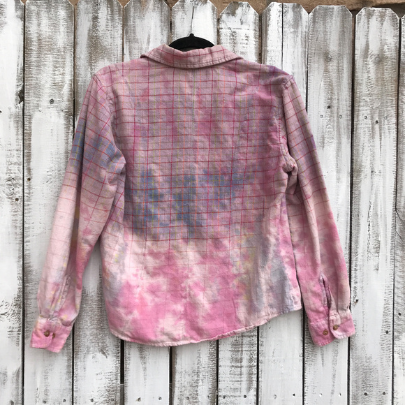 Distressed Custom bleached Flannel Shirts OOAK - Picture 3 of 8